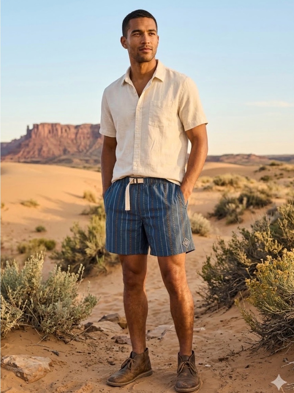 Men's Prana Shorts size XS Indio Heritage Shorts Aztec Print Blue 5' Inseam - Picture 3 of 14